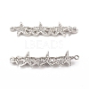 Brass Micro Pave Clear Cubic Zirconia Connector Charms KK-E068-VB074-2