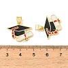 Graduation Season Brass Enamel Pendants KK-CBAF2EC-03G-A-4