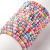 30Pcs 30 Style Polymer Clay Heishi Beaded Stretch Bracelets Set with Inspiration Word BJEW-JB07593-5