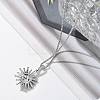 304 Stainless Steel Sunflower Pendant Box Chain Necklaces for Women NJEW-R011-01P-2