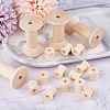 250 Pcs 2 Styles Wooden Empty Spools WOOD-TA0001-58-5