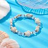 Summer Beach Turtle Synthetic Turquoise & Faceted Glass Beaded Stretch Bracelets for Women Men BJEW-JB10453-4