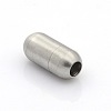Tarnish Resistant 304 Stainless Steel Matte Surface Magnetic Clasps with Glue-in Ends STAS-O042-C-24-3