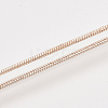 Brass Round Snake Chain Necklaces X-MAK-T006-11A-RG-3