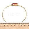 Natural Mixed Stone Flat Round 304 Stainless Steel Cuff Bangles for Women BJEW-JB14352-01-5