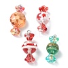 4Pcs 4 Style Glass & Lampwork Pendants PALLOY-TA00041-1