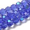 Electroplate Transparent Glass Beads Strands EGLA-A035-T10mm-L14-1