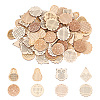 80Pcs 8 Style Doll Wooden Pendants WOOD-AR0001-07-1
