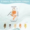 150Pcs 5 Colors Tibetan Style Alloy Pendants FIND-AR0004-39-2
