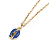 Alloy Enamel Shell Shape Pendant 304 Stainless Steel Cable Chain Necklaces for Women NJEW-JN05421-4