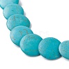 Dyed Synthetic Turquoise Flat Round Graduated Beaded Necklaces NJEW-P279-02B-2