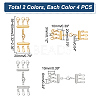8Pcs 2 Colors 304 Stainless Steel Multi-strand Clasps with Lobster Claw Clasps FIND-UN0001-65-3