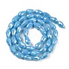 Opaque Solid Color Electroplate Glass Beads Strands LS-EGLA-N013-P8mm-B10-2