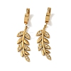 Leaf 304 Stainless Steel Polymer Clay Rhinestone Dangle Earrings EJEW-L283-008G-1