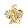 Brass Micro Pave Clear Cubic Zirconia Pendants KK-U005-01A-G-1