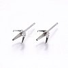 Non-Tarnish 201 Stainless Steel Stud Earring Findings STAS-I095--07P-B-1