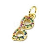 Brass Micro Pave Colorful Cubic Zirconia Pendants KK-H475-10G-2