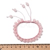 Adjustable Natural Rose Quartz Beads Braided Bead Bracelets for Women BJEW-L713-B01-5