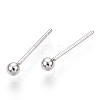 925 Sterling Silver Round Ball Stud Earrings STER-T005-01B-4