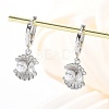 Shell Shape Brass Micro Pave Cubic Zirconia Hoop Earrings EJEW-M077-05P-2