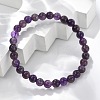 Natural Amethyst Beaded Stretch Bracelets X-BJEW-D446-B-47-1