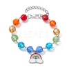 Alloy Enamel Rainbow Charm Bracelets BJEW-JB10231-1