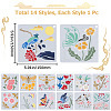 Gorgecraft 14Pcs 14 Styles PET Plastic Hollow Out Drawing Painting Stencils Templates DIY-GF0007-44-2
