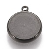 304 Stainless Steel Pendant Cabochon Settings X-STAS-K202-03E-B-2