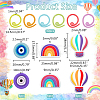 Evil Eye/Hot Air Balloon/Rainbow Silicone Knitting Needle Point Protectors SIL-NB0001-36-2