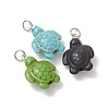 Dyed Synthetic Turquoise Pendants PALLOY-JF05376-2