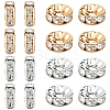100Pcs 2 Colors Brass with Rhinestone Spacer Beads KK-BBC0015-99-1