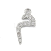 Rack Plating Brass Micro Pave Clear Cubic Zirconia Pendants KK-A224-03M-P-1