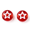 Transparent Spray Painted Acrylic Beads TACR-N018-01-4