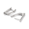 Rack Plating Brass with Cubic Zirconia Hoop Earring Findings KK-Z036-09P-2