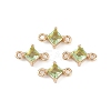 Brass Pave Glass Rhombus Links Connector Charms GLAA-Q088-001I-1