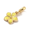 Rack Plating Alloy Enamel Flower European Dangle Charms FIND-B034-55G-04-2