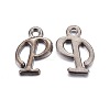 Gunmetal Plated Alloy Letter Pendants PALLOY-J718-01B-P-1