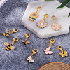 9Pcs 9 Style Alloy Enamel Pendant Decoration HJEW-CD0001-01-7
