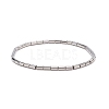 Glass Column Beaded Stretch Bracelet for Women BJEW-JB08625-02-1