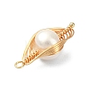 Natural Pearl Copper Wire Wrapped Pendants PALLOY-JF02083-3