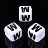 Letter Acrylic Beads PL37C9129-W-1