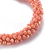 AB Color Plated Faceted Opaque Glass Beads Stretch Bracelets BJEW-S144-003D-04-3