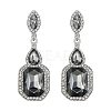 Brass Rhinestone Dangle Stud Earrings FS-WG9D6B6-13-1