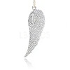 Antique Silver Plated Alloy Wing Big Pendants ALRI-N019-04-2