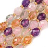 Natural Amethyst & Rose Quartz & Prehnite & Citrine Beads Strands G-N342-35-1