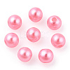 Spray Painted ABS Plastic Imitation Pearl Beads OACR-T015-05B-16-3