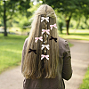 30Pcs 3 Colors Bowknot Polyester Alligator Hair Clips AJEW-CP0008-38-5