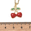 Brass & Cubic Zirconia Enamel Pendant Necklaces SA-CBA7E55-02G-5