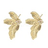 Brass Micro Pave Clear Cubic Zirconia Stud Earring Findings LS-KK-Z106-02G-04-1