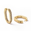 Clear Cubic Zirconia Oval Hoop Earrings EJEW-I280-07G-2